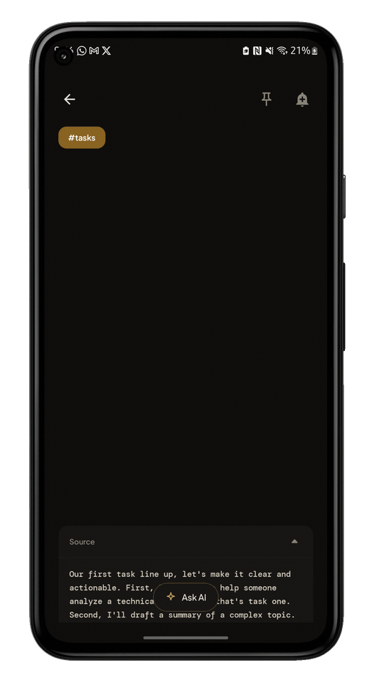 Voice transforming into checkable, draggable tasks